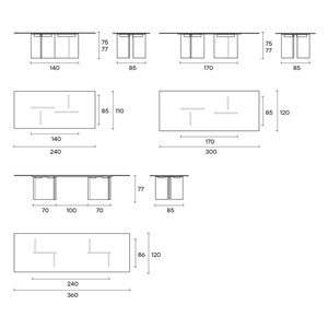 Mesa rectangular Big Wave Fiam