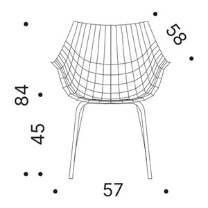 Silla Meridiana 4 Patas Acero tapizado Driade