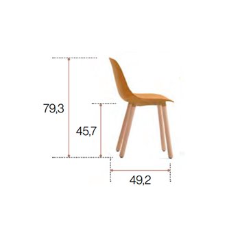 Silla Abril 4 patas madera esPattio