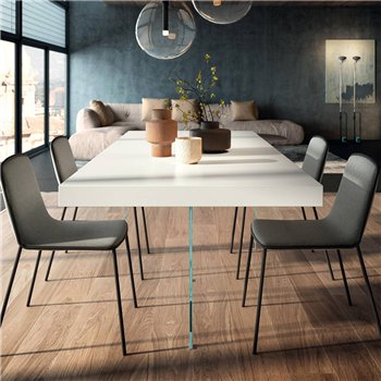 Mesa fija rectangular Air lacado Lago