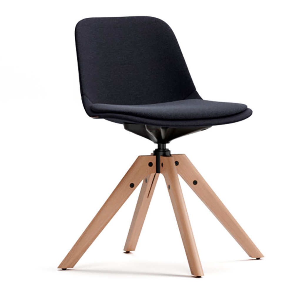 Silla Abril tapizada base piramidal madera esPattio