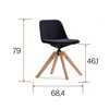 Silla Abril tapizada base piramidal madera esPattio