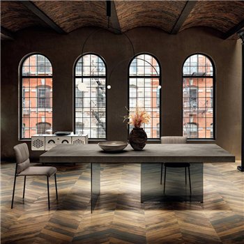 Mesa fija rectangular Air XGlass Lago