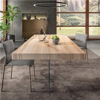 Mesa fija rectangular Air XGlass Lago