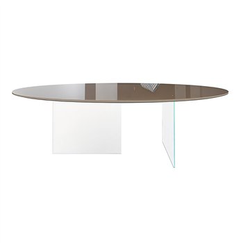 Mesa fija redonda Air cristal Lago