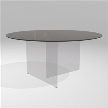 Mesa fija redonda Air cristal Lago