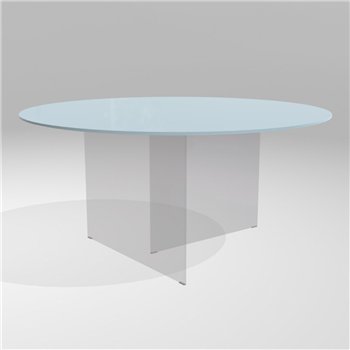 Mesa fija redonda Air cristal Lago