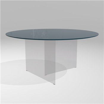 Mesa fija redonda Air cristal Lago