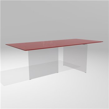 Mesa fija rectangular Air Slim cristal Lago