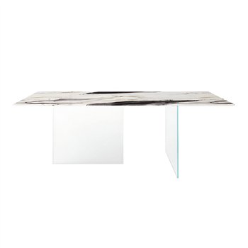 Mesa fija rectangular Air XGlass Lago