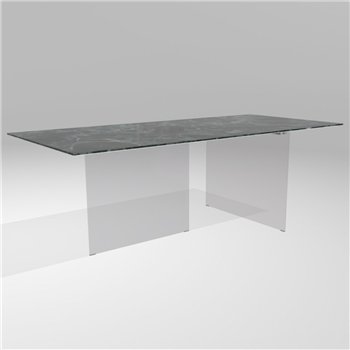 Mesa fija rectangular Air XGlass Lago