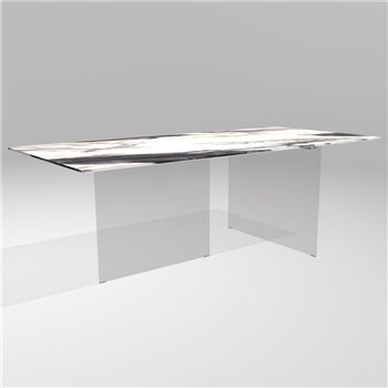 Mesa fija rectangular Air XGlass Lago