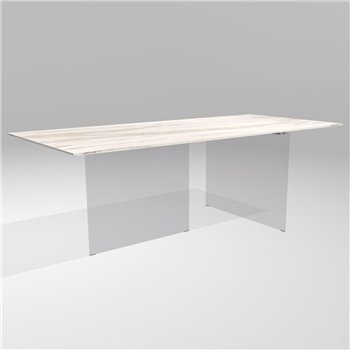 Mesa fija rectangular Air XGlass Lago
