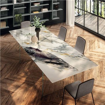 Mesa fija rectangular Air XGlass Lago