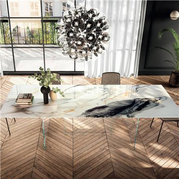 Mesa fija rectangular Air XGlass Lago