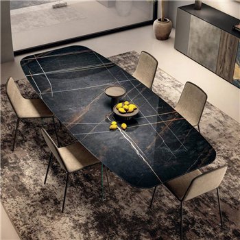 Mesa fija cantos redondeados Air Slim XGlass Lago