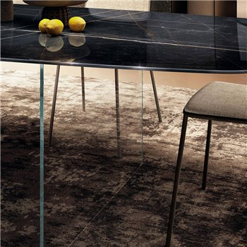 Mesa fija cantos redondeados Air Slim XGlass Lago