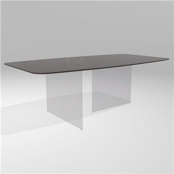 Mesa fija cantos redondeados Air Slim XGlass Lago