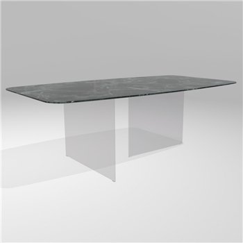 Mesa fija cantos redondeados Air Slim XGlass Lago