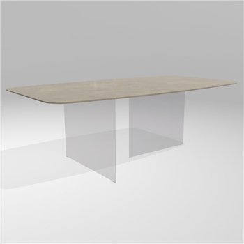 Mesa fija cantos redondeados Air Slim XGlass Lago