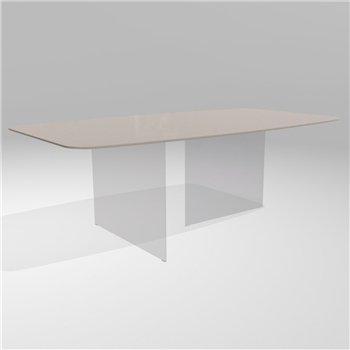 Mesa fija cantos redondeados Air Slim XGlass Lago