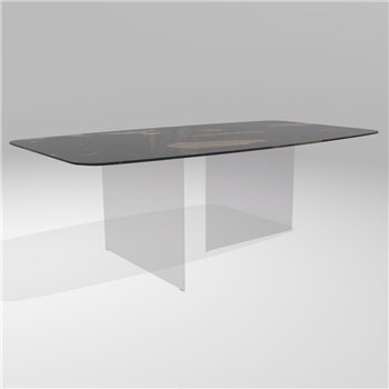 Mesa fija cantos redondeados Air Slim XGlass Lago