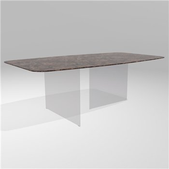 Mesa fija cantos redondeados Air Slim XGlass Lago