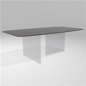 Mesa fija cantos redondeados Air Slim XGlass Lago