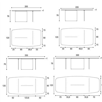 Mesa fija cantos redondeados Air Slim XGlass Lago