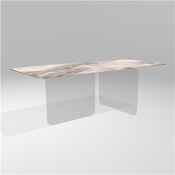 Mesa fija cantos redondeados Air Soft XGlass Lago