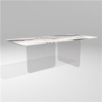 Mesa fija cantos redondeados Air Soft XGlass Lago