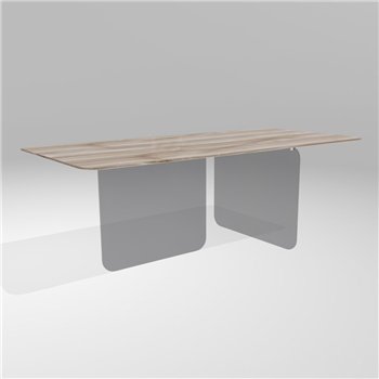 Mesa fija cantos redondeados Air Soft XGlass Lago