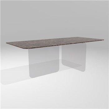 Mesa fija cantos redondeados Air Soft XGlass Lago