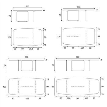 Mesa fija perfilada Air Soft Wildwood Lago