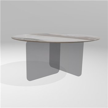 Mesa fija redonda Air Soft XGlass Lago