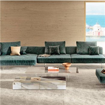 Mesa centro rectangular Air XGlass Lago