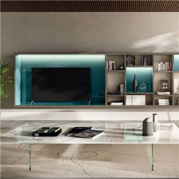 Mesa centro rectangular Air XGlass Lago