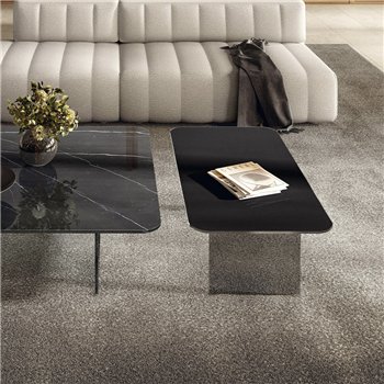 Mesa centro rectangular Air Soft cristal Lago