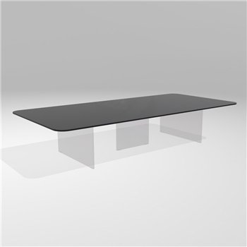 Mesa centro rectangular Air Soft cristal Lago