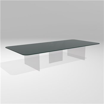 Mesa centro rectangular Air Soft cristal Lago