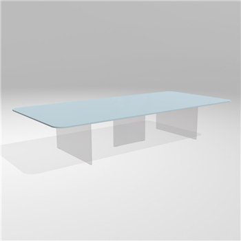 Mesa centro rectangular Air Soft cristal Lago
