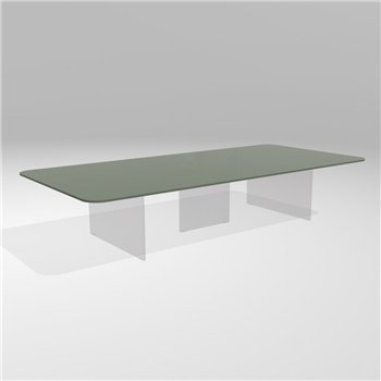 Mesa centro rectangular Air Soft cristal Lago