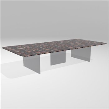 Mesa centro rectangular Air Soft XGlass Lago