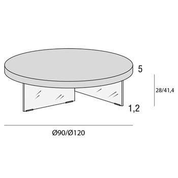 Mesa centro redonda Air lacado Lago