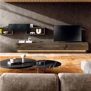 Mesa centro redonda Air XGlass Lago