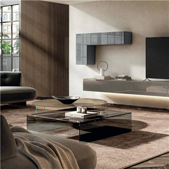 Mesa centro redonda Air XGlass Lago