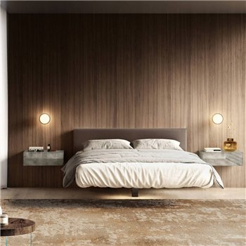 Cama matrimonial Fluttua con respaldo Lago