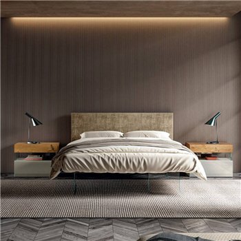 Cama matrimonial Air tapizado Lago