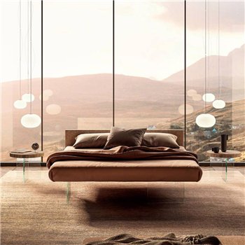 Cama matrimonial Air tapizado Lago