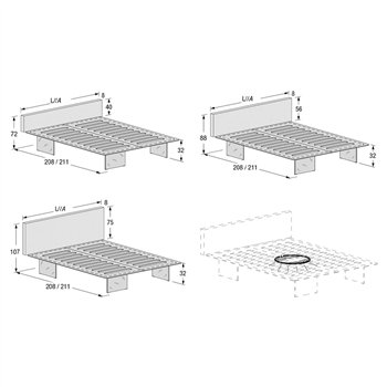 Cama matrimonial Air tapizado Lago